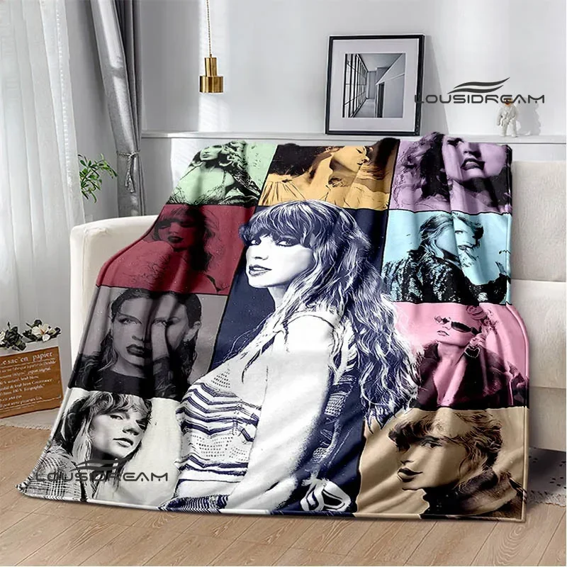 

Singer Taylor-Swift Printed blankets Kids Warm blanket Flannel Soft Cozy Blanket Sofa Bed Blanket Travel Blankets Birthday Gift