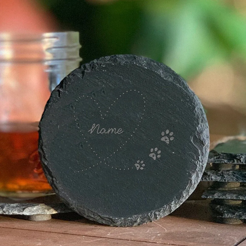 Personalized Pet Memorial Stone with Name Love Paw Print Carve Marker Plaque Tombstone