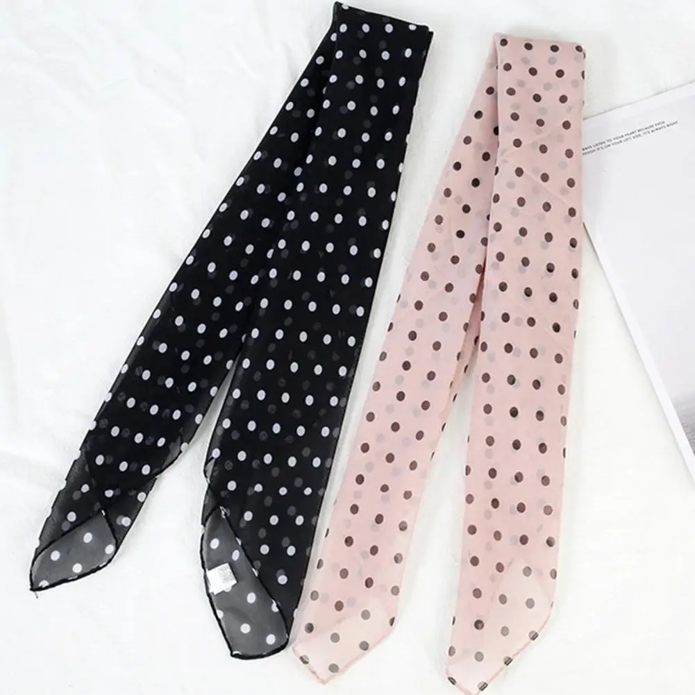 65*65cm Summer Fashion Chiffon polka Dot Scarf Ladies Head Neck square Scarf Shawls Female HAir Ties Bands Neckerchief Shawls 5
