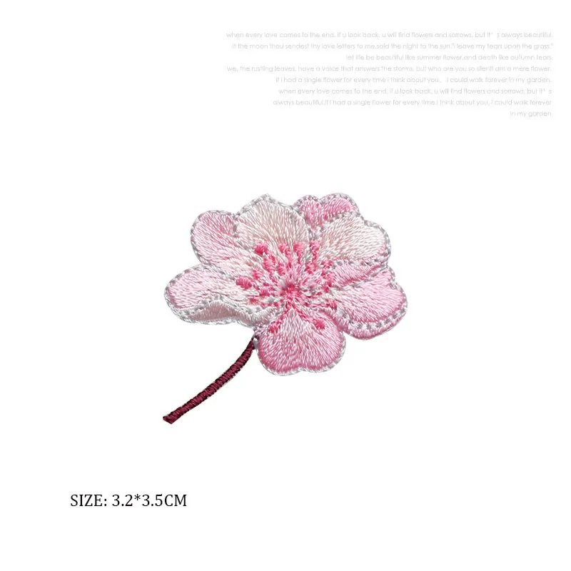 Begonia Blumen bügeln auf Aufnäher, Dekoration im Retro-Stil, Schmelz klebstoff zur Reparatur kleiner Mängel in Kleidung, 4 Stück – Detail 20
