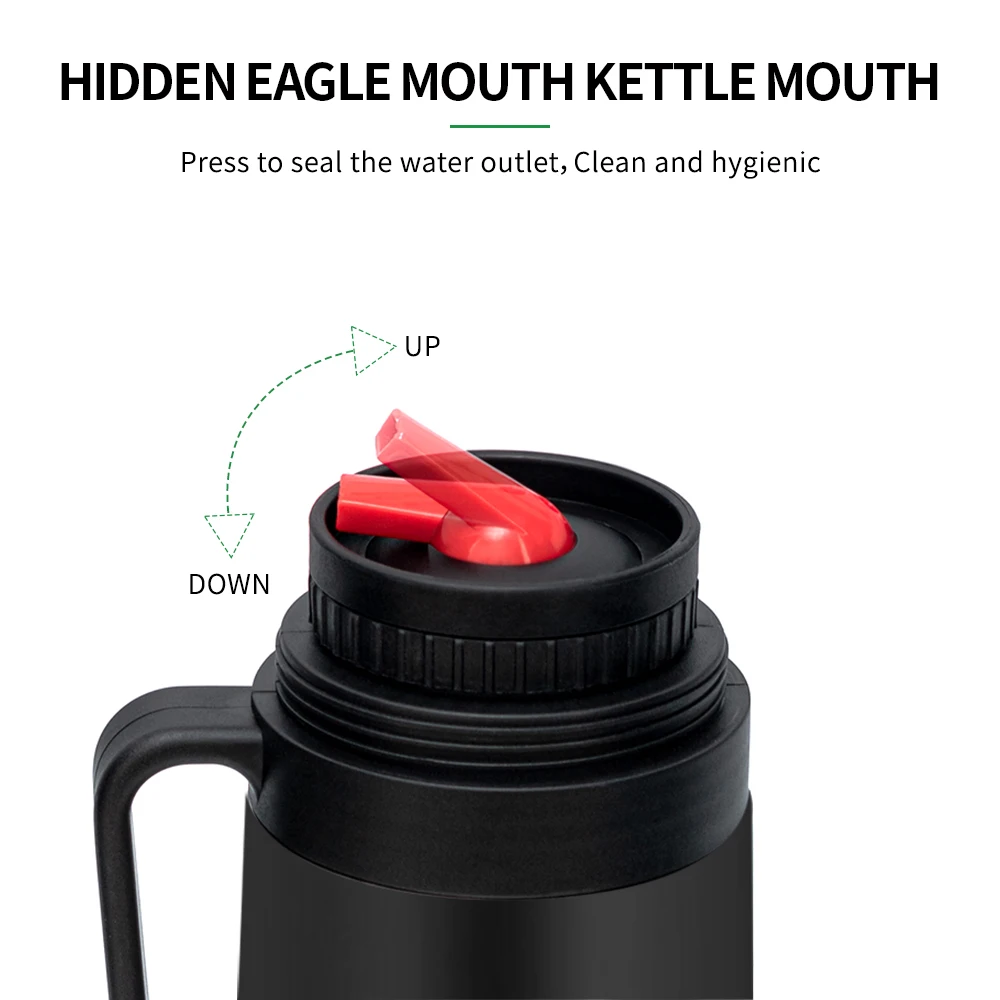 무광 블랙 진공 단열 병, Yerba 메이트, 커피, 차, 물, 33.8 oz 스테인레스 스틸 보온 병 플라스크, 넓은 입