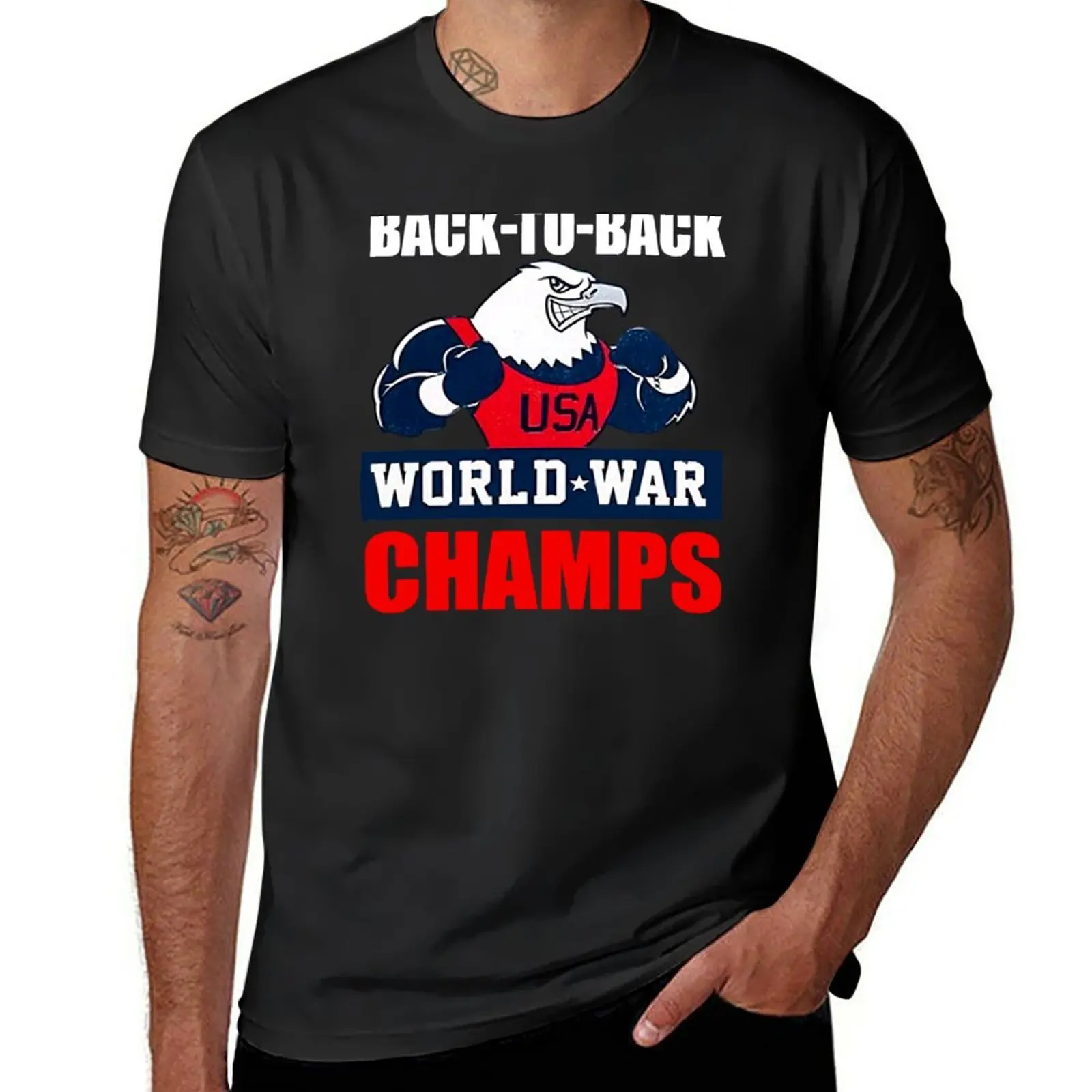 T-Shirt Back-To-Back-World-War-Champs-T-Shirt T-Shirt Ad Asciugatura Rapida T-Shirt Oversize Da Uomo