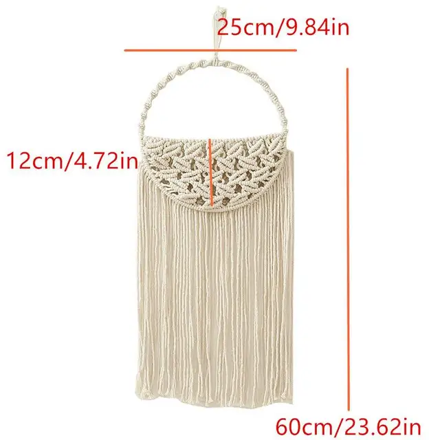 Kézzel Szőtt Gobelinnövény Nettó Tároló Táska Fali Dekoráció Szoba Boho Medál Otthoni Nappali Ajtó - Image 6