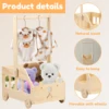 Wood Baby Shower Storage Basket Baby Basket with wheels Baby Shower Crate Closet Pretty Baby Shower Gifts Basket for Boys Girls 3