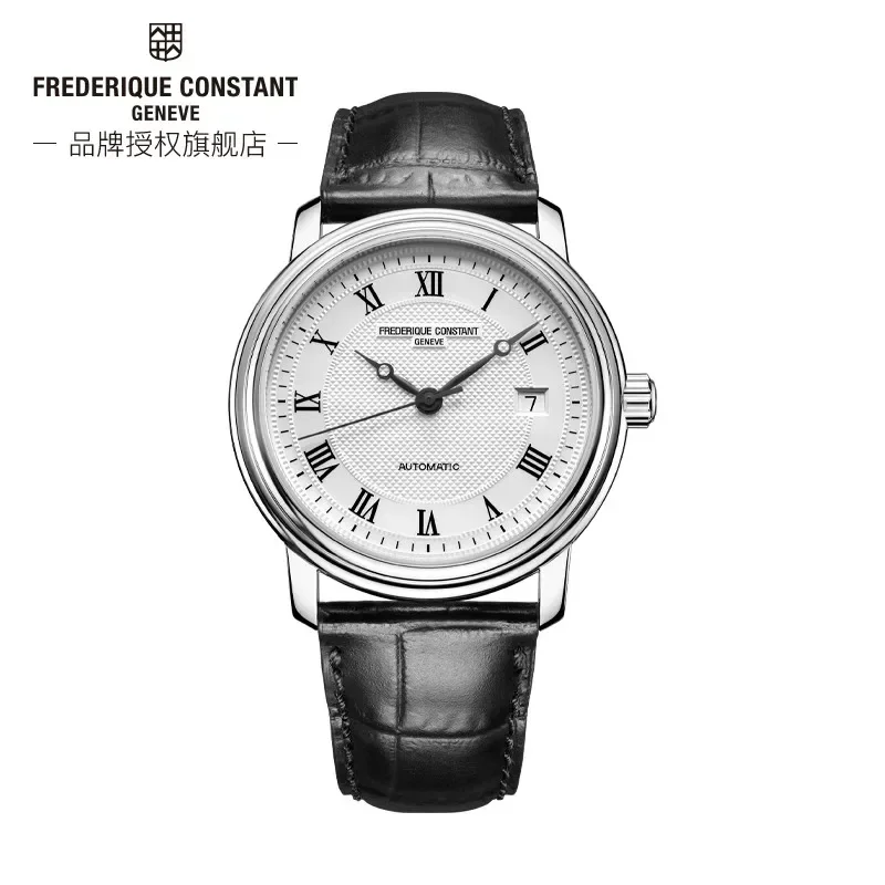 

Leisure Fashion Luxury Simple Frederique Constant Watch for Men FC-303 Casual Auto Date Dial Wristwatch Premium Leather Strap