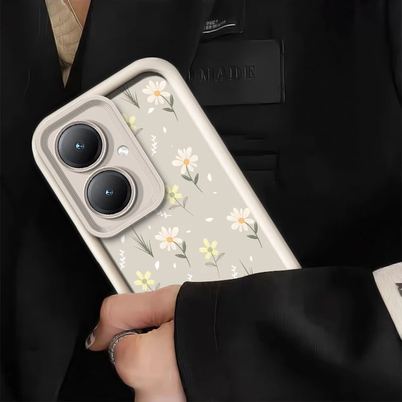 Vibrant Daisies Shockproof Silicone Phone Case with Camera Lens Protection