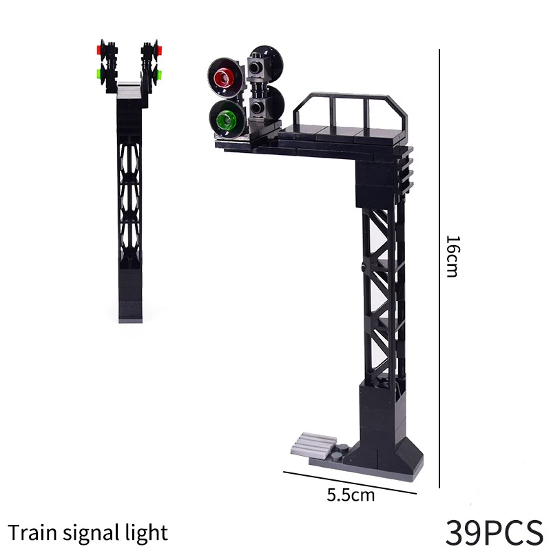 MOC City Train Building Block Train Track Corridor Elevating Rod Pedestrian Crossing Assembly Children's Toy Birthday Gift 3