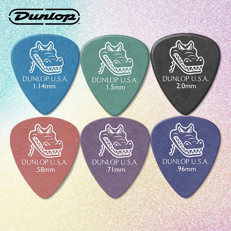 6pcs Dunlop Guitar Picks Gator Grip Frosted Plectrum 0.58 2.0mm for