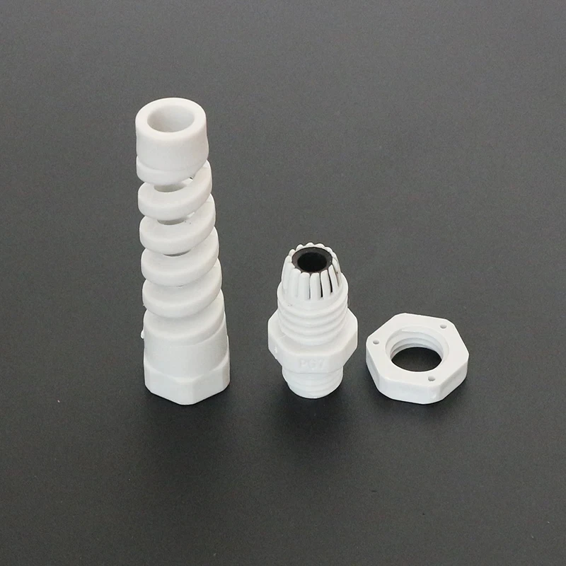 5pcs Waterproof Anti-bending Cable Glands PG7/9/11/13.5 M12/16/18/27 Plastic Joint Nylon PA66 Seal Wire Connector