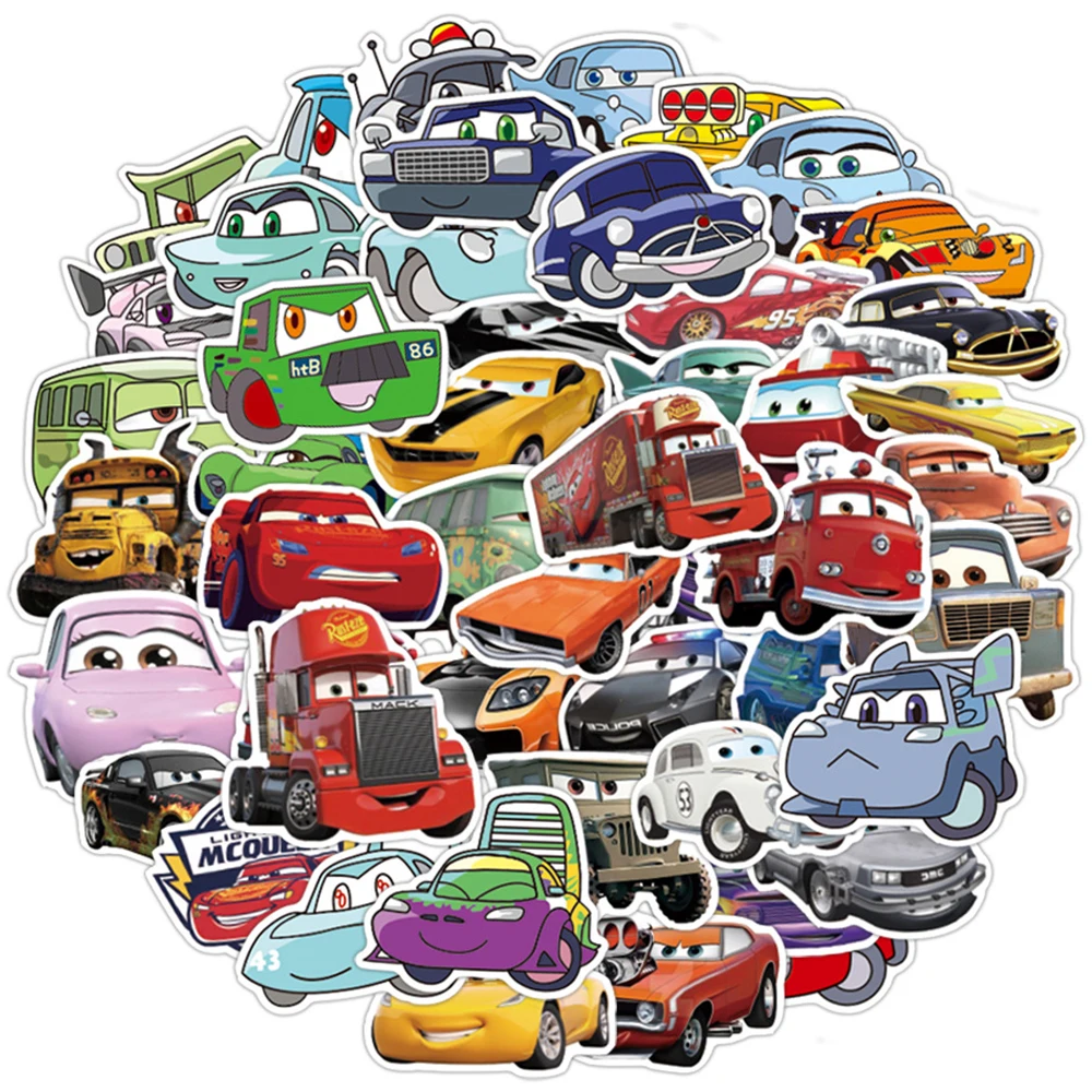 

10/30/50pcs Cartoon Disney Anime Cars Stickers Cute Lightning Mcqueen Graffiti Sticker Phone Notebook Stationery Decals Kids Toy