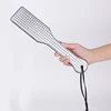 31.5cm Silvery PU Leather Paddle Riding Crops Flogger Horsewhips Grid Pattern Spikes Leather Spanking Paddle 1
