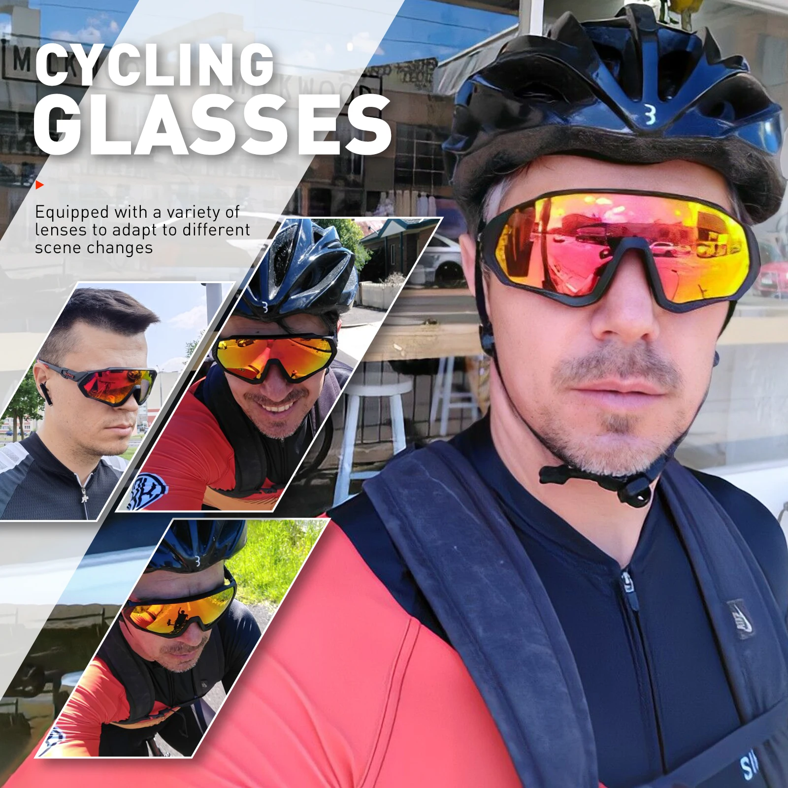 Kapvoe Men Sunglasses Cycling Glasses for Women Fashion Bike Sunglasses Sports Goggles MTB Bicycle Hiking Eyewear Riding UV400