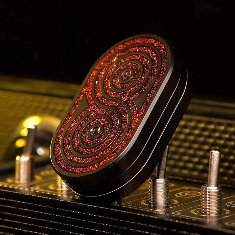 Mechanical Fritillary Three-layer Push Card Slider Decompression Fidget Spinner Metal Magnetic Stress Relief Fingertip EDC Toy