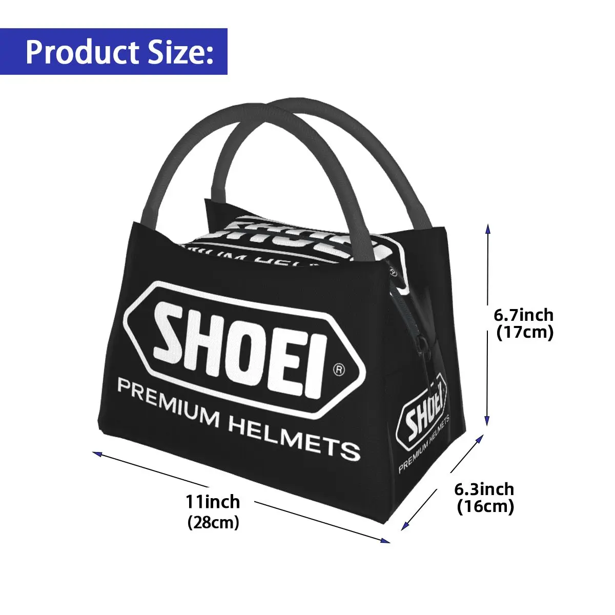 Shoei 오토바이 헬멧 학교 피크닉 보관용 절연 점심 가방 식품 상자 휴대용 컨테이너 쿨러 열 점심 상자