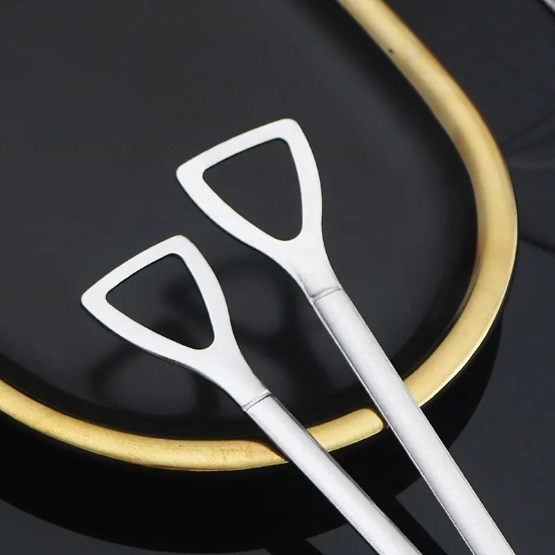 Stainless Steel Creative Coffee Shovel Ice Cream Dessert Retro Cute Square Head Spoon Tableware Set Kitchen Gadget 1PC stainless steel spoon