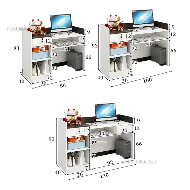 Nordic Reception Desks Beauty Salon Reception Desk Counter Company Front Desk Clothing Store Coffee Shop Cash Register Bar Table