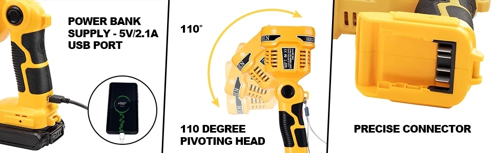 20V Light 12W 1120LM Spotlight Compatible with Dewalt Battery LED Work Light Cor
