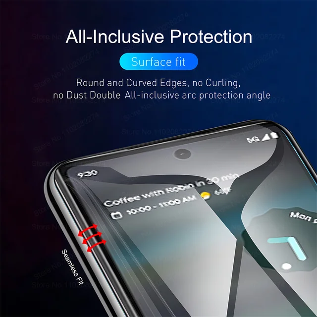 Protecteur d'écran à couverture complète, film hydrogel pour Google Pixel 8 7 6 Pro 7A snapScreen, films de protection souples, pas de verre, 4 pièces 4