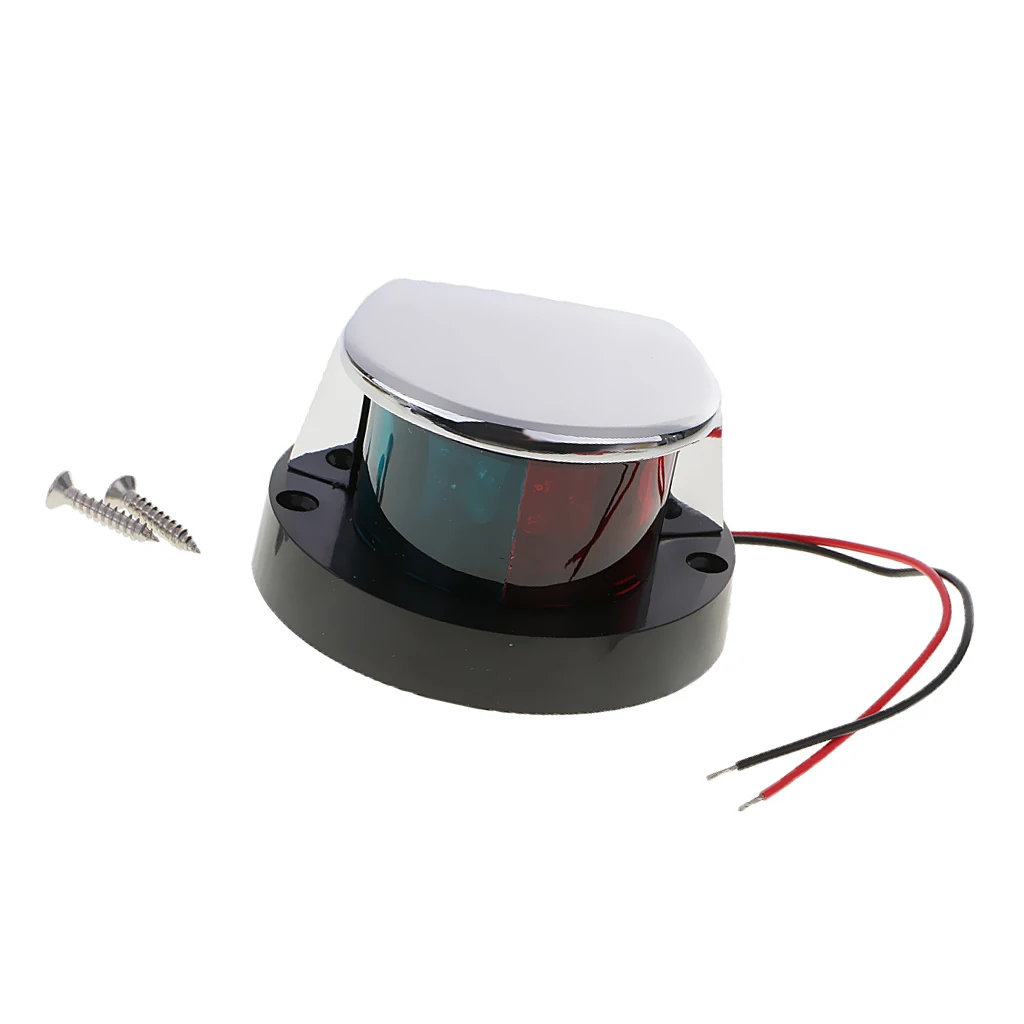 

Marine Boat Navigation Red Green Chrome Plated Housing Bi-color Bow Light