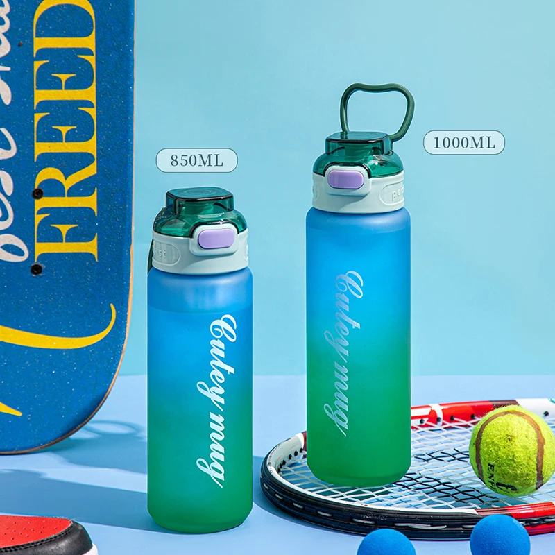 1000ML Water Bottle Large-Capacity Fitness Bottle Boys Summer Portable High-Temperature Gradient Water Fall Sports Cup