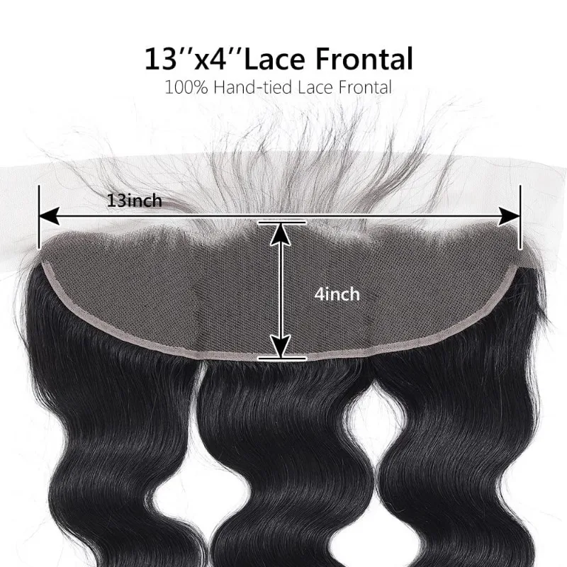 Body Wave 13x4 Lace Frontal Closure Human Hair For Woman Brazilian Virgin Hair Transparent Swiss Lace Pre-Plucked Hairline