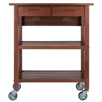 Wood Jonathan Drop Leaf Kitchen Utility Cart, 2