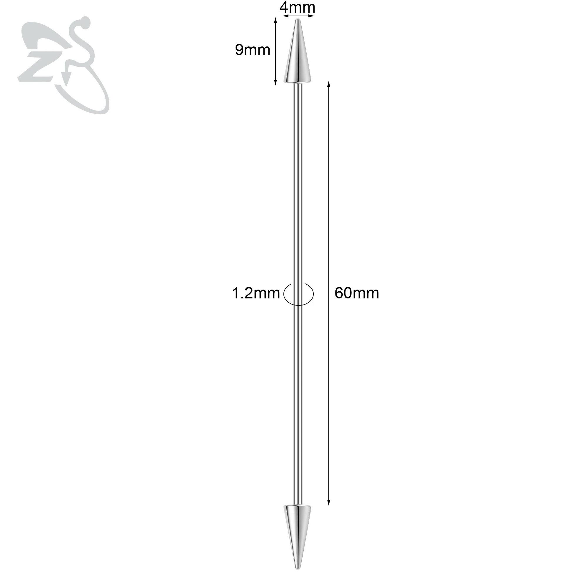 Elegant 316L Surgical Steel Spike Barbell Earrings