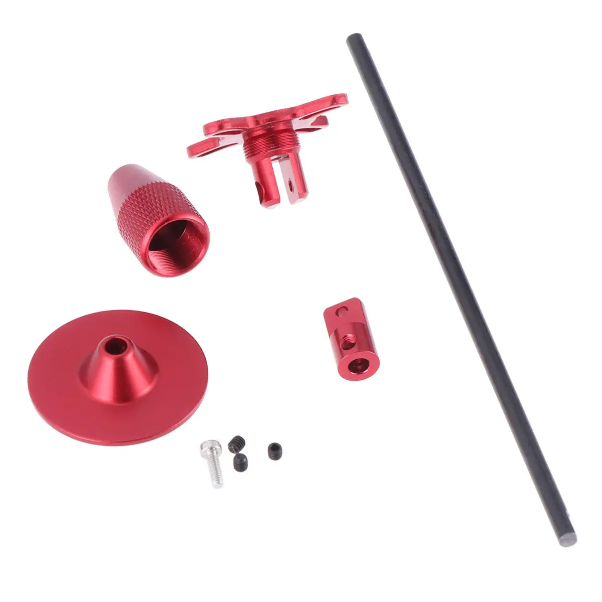 Cnc 알루미늄 GPS 접이식 안테나 베이스 마운트 홀더 브래킷 세트 레드 로드 직경 4mm 높이 16.2cm 쿼드콥터에 적합
