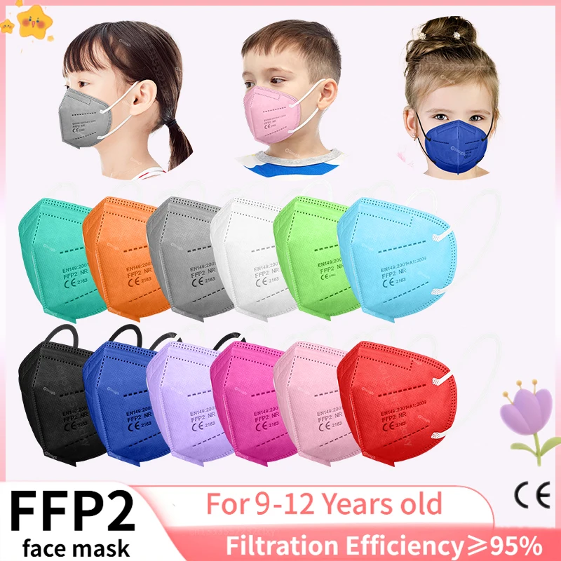 FFP2 Mascarillas KN95 детская маска для детей FPP2 лица девочек и мальчиков 9-12 защитная