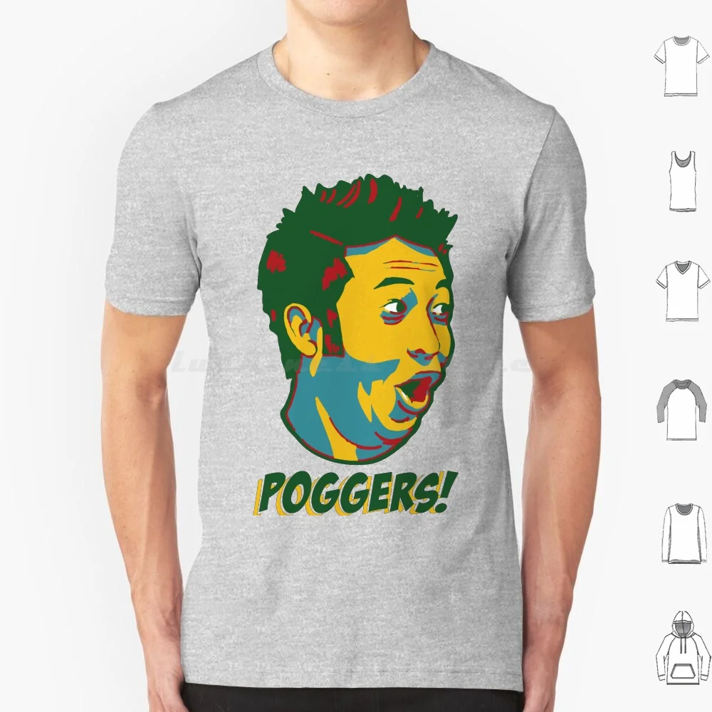 Poggers-Pog Champ Style T Shirt Big Size 100% Cotone Pogger Pogchamp Meme Hip Cool Twitch Twitch Emotes Pog Champ