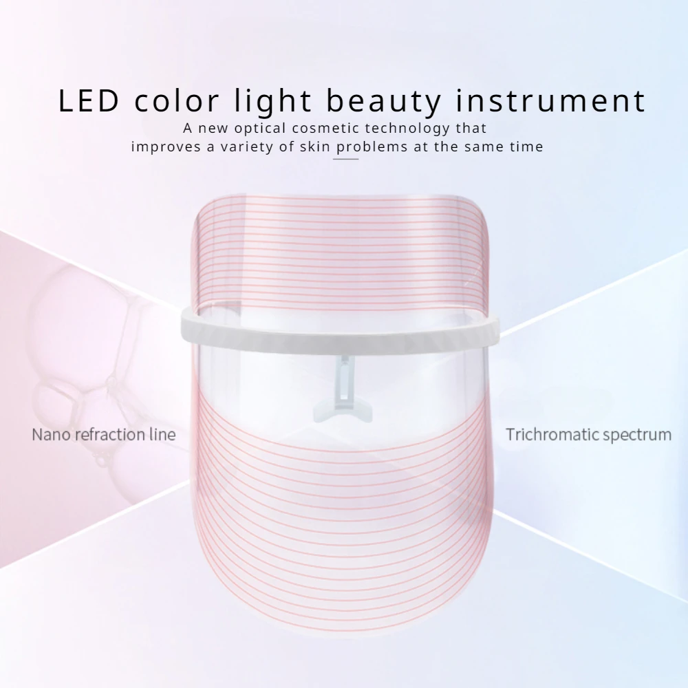 LED Facial Mask LED Light Therapy Face Beauty Facial Devices Red Light Therapy Skin Care Led Transparent Mask Home Use Beauty Devices 3 Colours