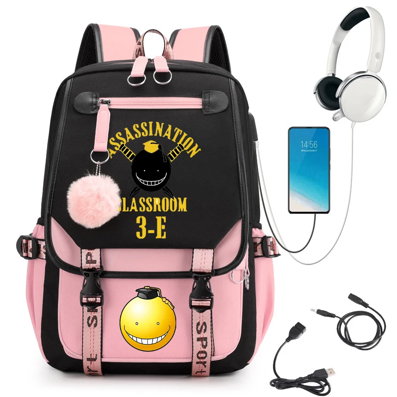 

Backpack Assassination Classroom Koro Devil Anime Bagpack Women's Backpack Fashion School Bag for Girls Shoulder Bag Sac A Dos
