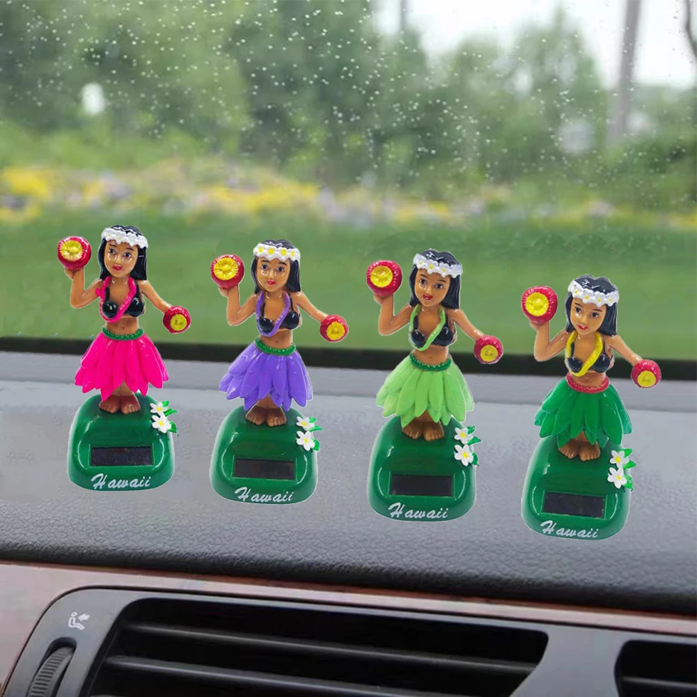Muñeca Hawaiana En Coche Bailarina Hawaiana Solar Para Tablero