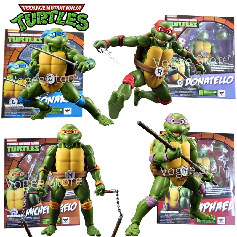 

SHF Teenage Mutant Ninja Turtles Action Figure Leonardo Raphael Donatello Mickey Action Figures TMNT Doll Model Movable Toy 15cm