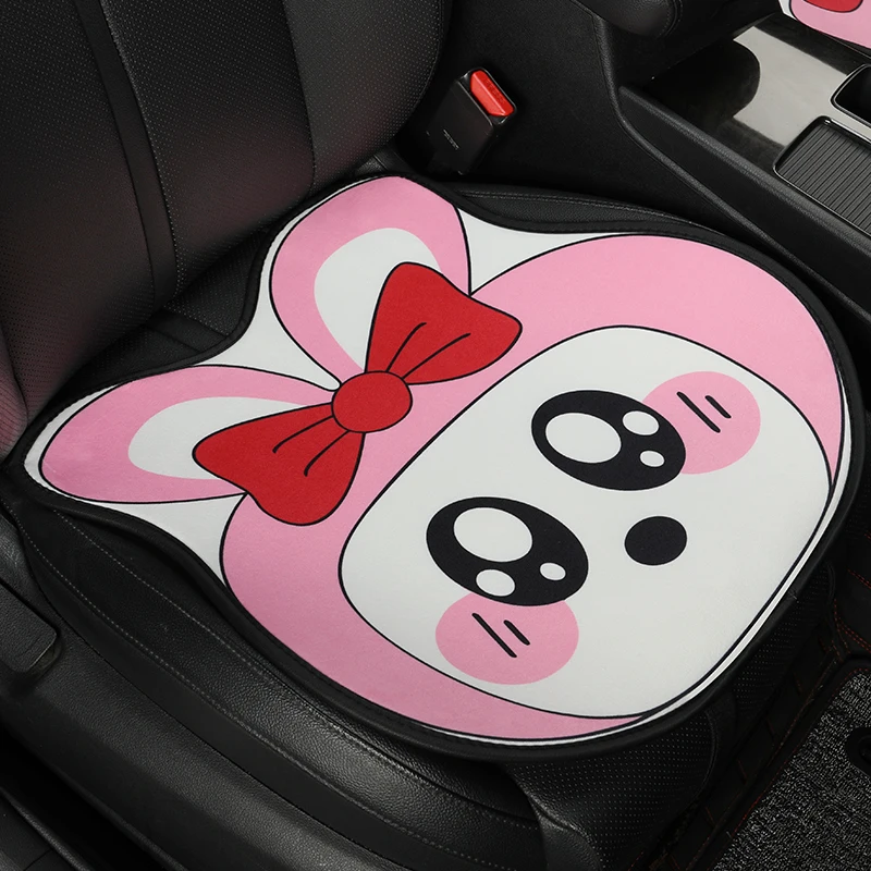 1pc Green New Cartoon Rabbit Shaped Short Plush Car Seat Cushion,  Anti-slip, Warm, Wear Resistant