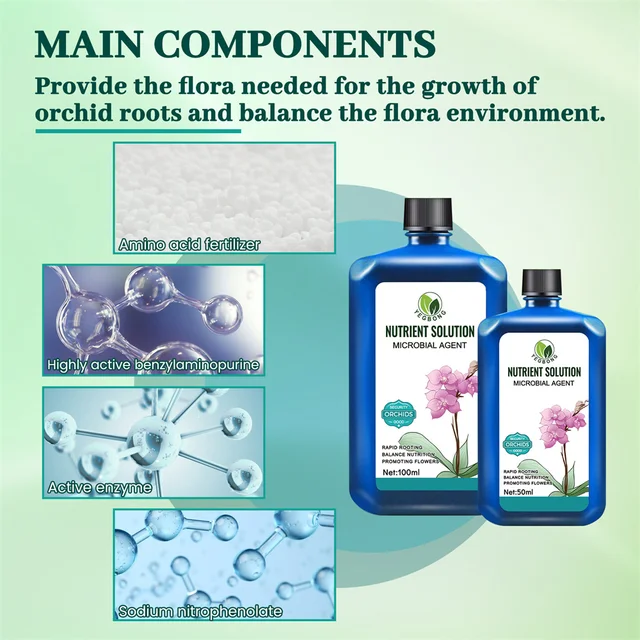 Orchidea Specifikus Tápanyagoldat Műtrágya Phalaenopsis Elősegíti Az Aktivátor Dendrobium Virág Mikrobiális Szer Szerves Műtrágyát - Image 5