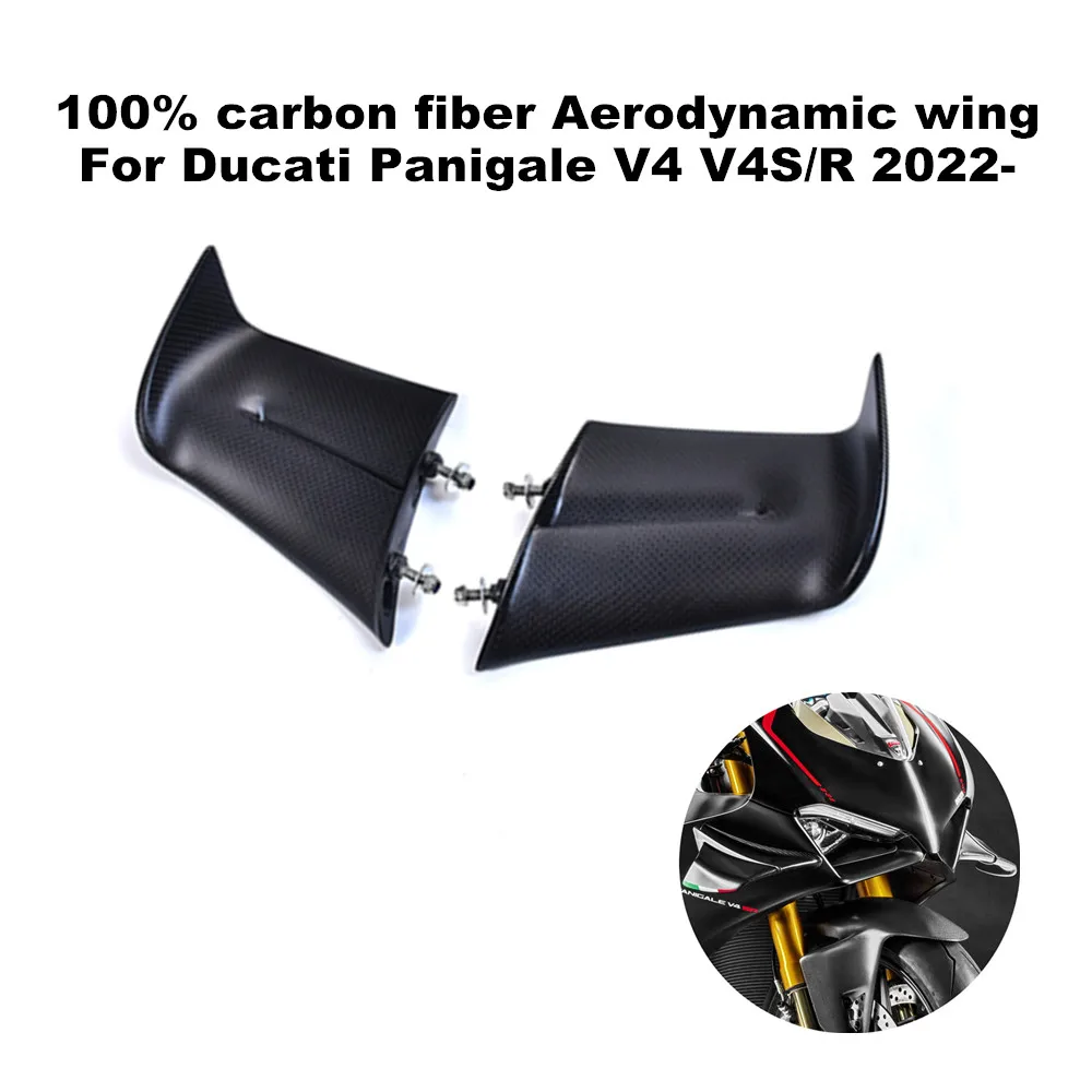 

Suitable for Ducati Panigale V4 V4S/R 2022-2023 motorcycle 100% 3K carbon fiber aerodynamic wing air deflector