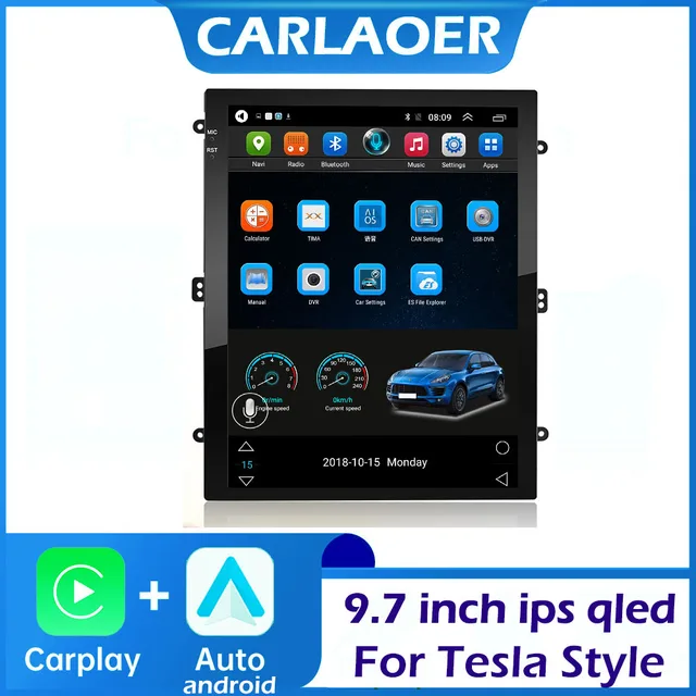 CARLAOER 9.7 inch Tesla style Carplay android auto Car Android 2 Din Radio Multimedia Video Player Universal Auto Stereo GPS