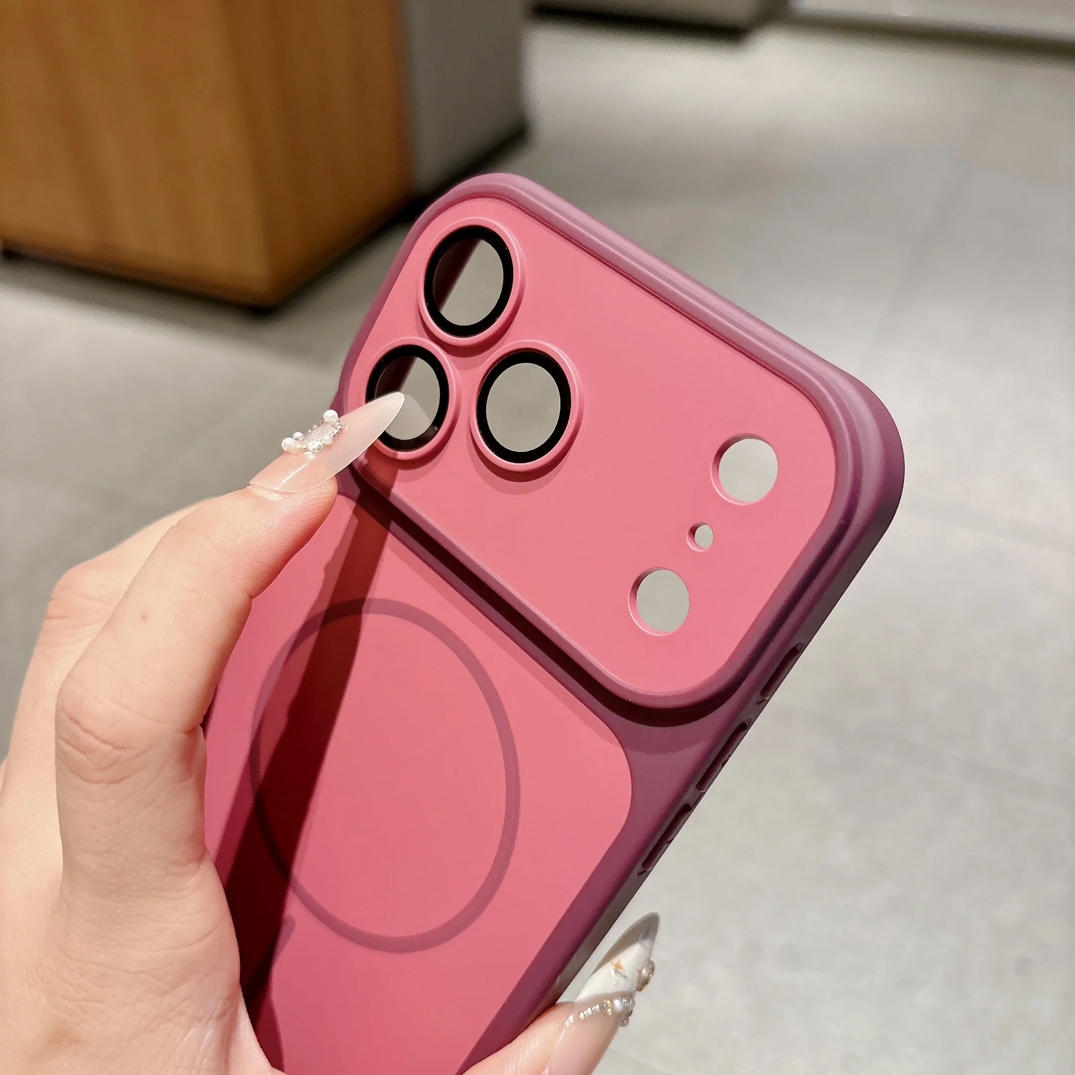 Matte Armor Magnetic Wireless Charging Shockproof Phone Case with Magsafe Compatibility