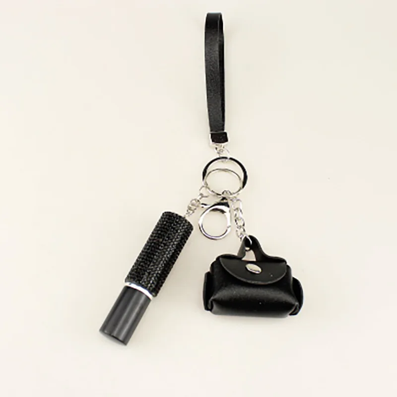 Rhinestone Refillable Portable Perfume Keychain with Mini Spray Bottle