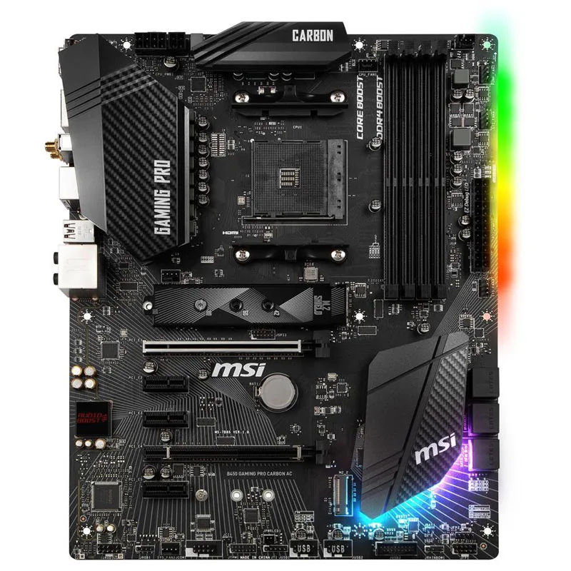 중고 MSI PERFORMANCE GAMING B450 GAMING PRO 카본 AC AM4 AMD B450 SATA 6 Gb/s ATX AMD 마더보드
