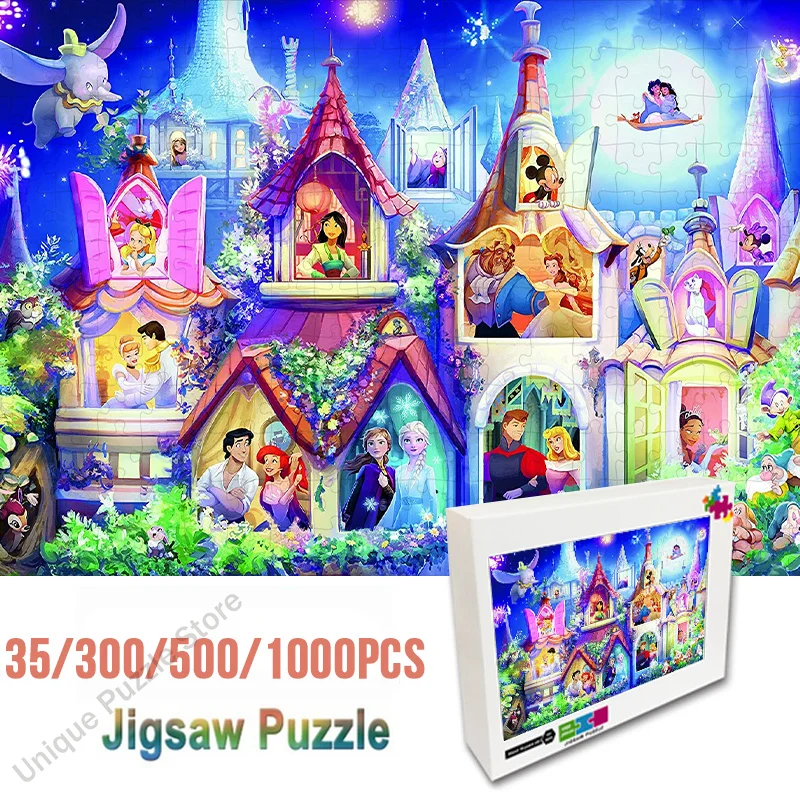 35/300/500/1000Pcs Wooden Puzzle Cartoon Disney Anime Characters Wood Puzzle Toys Educational Jigsaw Toys for Children Gifts 35 pieces puzzle pokemon jigsaw puzzles pikachu cartoon characters wood puzzle for adult children educational toys kids games