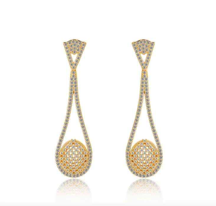 

VSE1 Customized Gold Earrings Vintage Bohemia Tassel Peach Heart Dangle Earrings for Women Party Jewelry