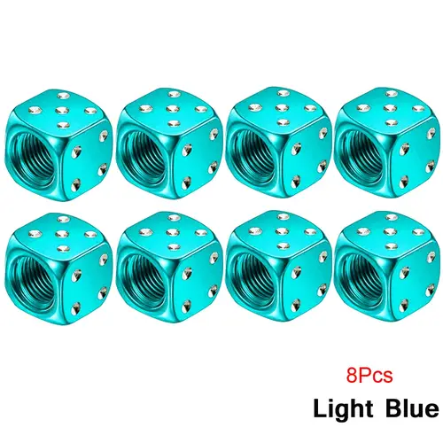 DSYCAR 2/8Pcs Aluminum Tire Valve Caps Dice Wheel Stem Tyre Tire Wheel Stem Air Valve Dust Cover for Car Truck Motocycle Bike - Image 18