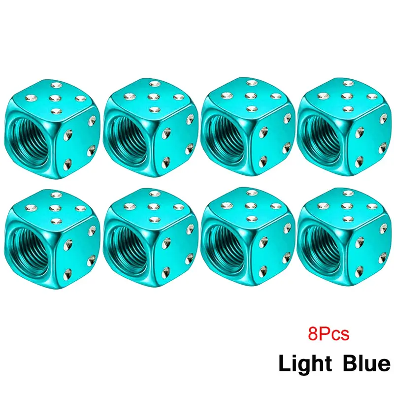 DSYCAR 2/8Pcs Aluminum Tire Valve Caps Dice Wheel Stem Tyre Tire Wheel Stem Air Valve Dust Cover for Car Truck Motocycle Bike - Image 18