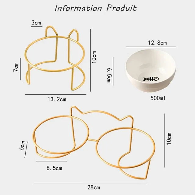 Ceramic Bowl for Kittens and Puppies - 500ML Pet Water Feeder & Cat Food Dispenser Dish Feeding Accessories Pet Feeding Bowl 2