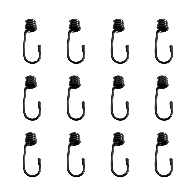 10pcs Bungee Shock Cord Hook Spiral Wire Hooks End Elastic Rope Strap  Luggage Boat Tent Canoe Bike Tie Accessories 7mm 9mm 11mm