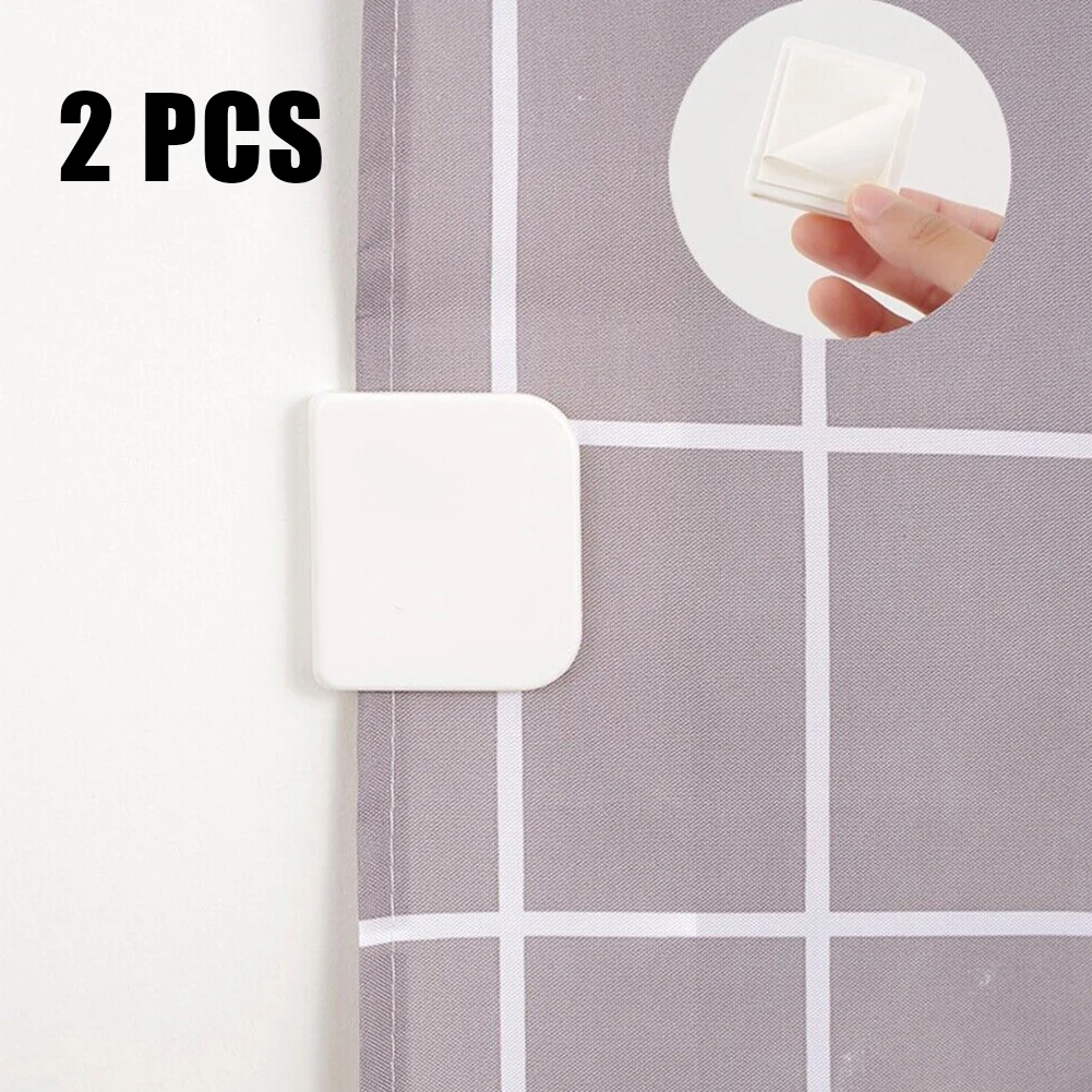 Shower Curtain Anti Splash Clips Fixed Clamps 2Pcs Bath Guard Home Bathroom Shower Curtain Hooks
