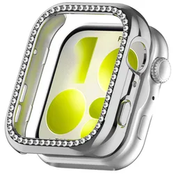 Elegant Diamond - Embellished Watch Protective Bumper Frame for Huawei Fit 5Pro (Silver)