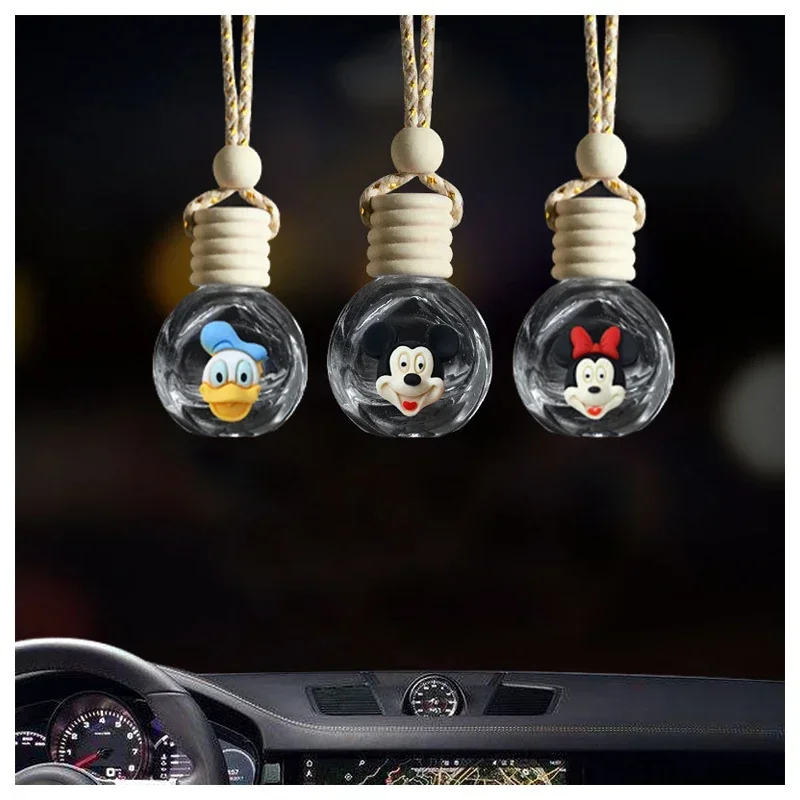 Car Air Freshener Disney Mickey Minnie Mouse Perfume Lady Car Air Freshener Lasting Fragrance Hanging Car Perfume Accessories Cute Pendant